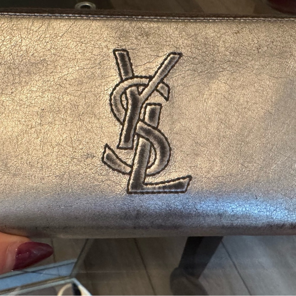 Yves Saint Laurent Silver Wallet